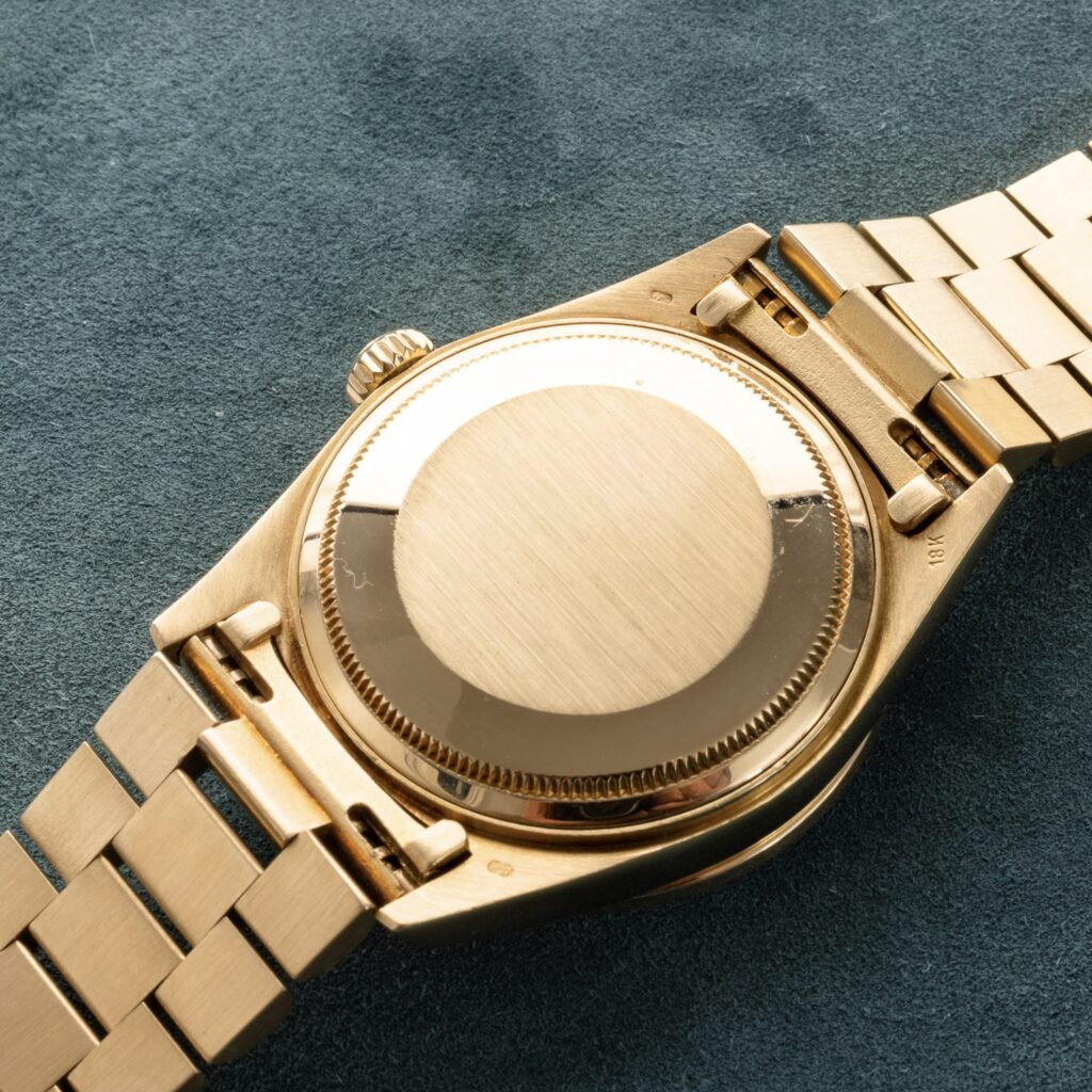 Rolex Daydate President 18138 with "Petrol Blue" vignette dial, factory diamonds on bezel and lugs in 18k yellow gold - immagine 5