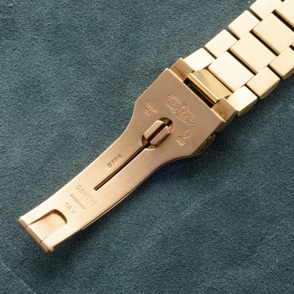 Rolex Daydate President 18138 with "Petrol Blue" vignette dial, factory diamonds on bezel and lugs in 18k yellow gold - immagine 4